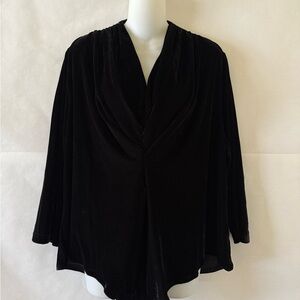 Unique Vintage Black Velvet Draped Bodysuit Plus Size 4X (Fits 3X) NWT Witchy